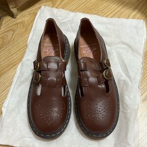 Brand new Mary Jane vintage brown leather handmade custom shoes size6